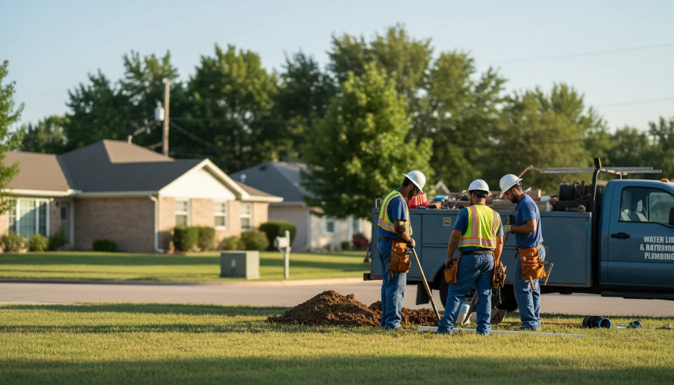 Residential water line and bathroom plumbing service in Maryneal, TX